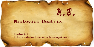 Miatovics Beatrix névjegykártya