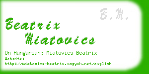 beatrix miatovics business card